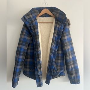 Roxy Plaid Sherpa Lined Flannel Jacket